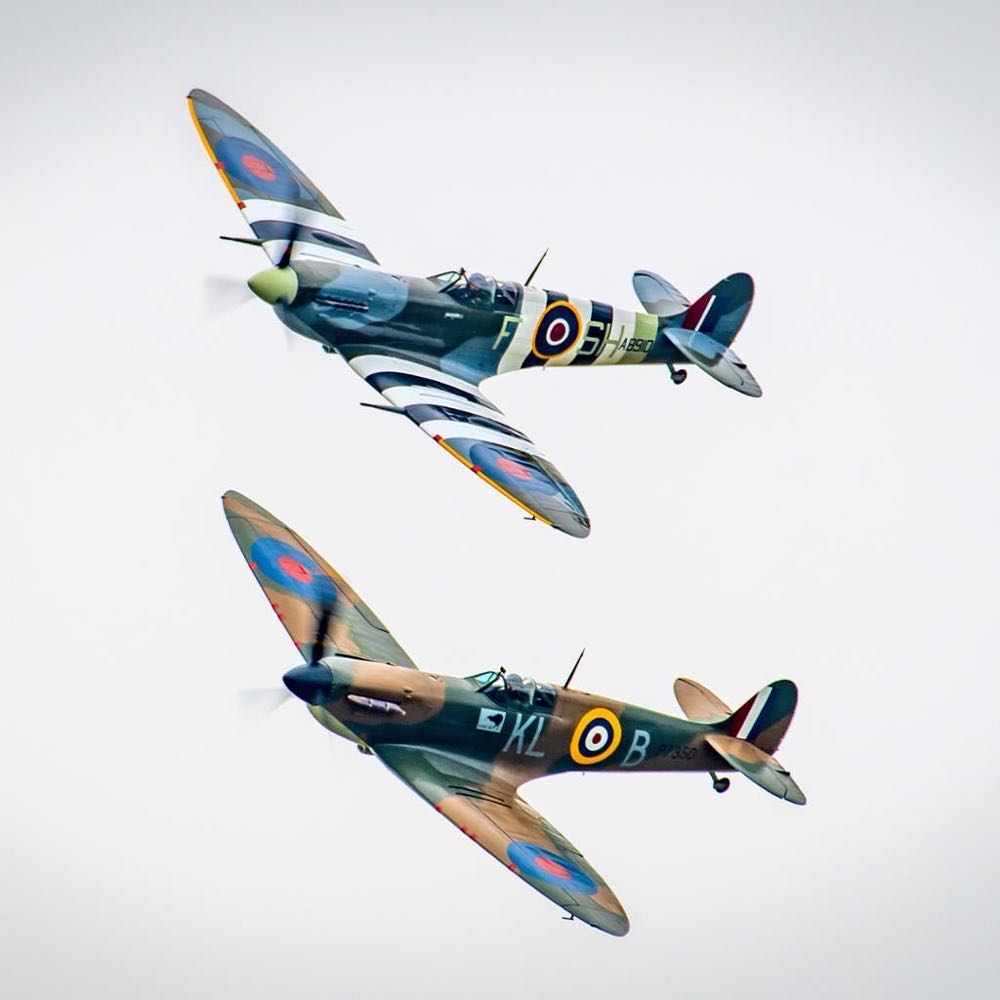Most classic car enthusiasts like classic aircraft so here are two classics in formation
